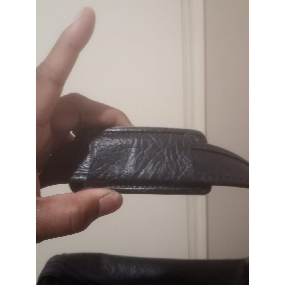 Vintage Samsonite Messenger Bag Navy Blue Leather Inner Pockets carry Handle - Picture 8 of 10